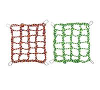 MEISH 2pcs Colorful Bird Rope Net Rat Climbing Rope Net Pet Hanging Hammock Indoor Cage Playground Cockatiels Cage Accessories for Hamster Parrot Bird