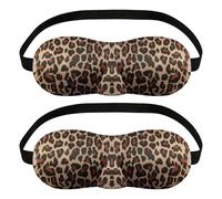 MEISH 2pcs Leopard Print Eye Mask Soft Breathable Sleep Mask Animal Brown Sleep Mask Sleeping Blindfold Eye Cover for Outdoor Indoor