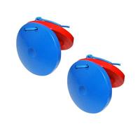 MEISH 2pcs Wooden Castanets Musical Finger Castanets Clappers Percussion Instruments Red Blue Educational Castanet for Adult
