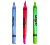MEISH 3 Pieces Tall Inflatable Crayons Long Blow Up Crayon Balloons Neon Color Inflatable Crayons Crayon Prop Decorations for Birthday Baby Shower Party