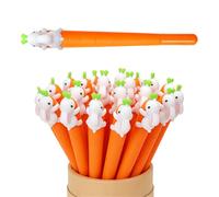 MEISH 32pcs Easter Pen Cartoon Rabbit and Carrot Pen Black Gel Ink Ballpoint Sign Pens Novelty Cute Bunny Pens for Office Supplies