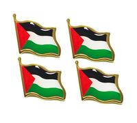 MEISH 4pcs Palestinian Flag Pins Palestinian National Flags Brooches Palestine Enamel Lapel Badge Armband for Patriotic Activities