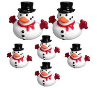 MEISH 6pcs Snowman Rubber Duck Christmas Rubber Ducks Holiday Bath Toy Christmas Stocking Stuffer Duck for Xmas Party Favors