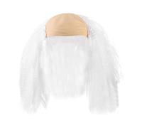 MEISH Bald Head Wig Halloween Bald Cap Balding Wig Caps Old Man Half Bald Forehead Headwear Crazy Scientist Wig for Halloween Cosplay Party Costume Props