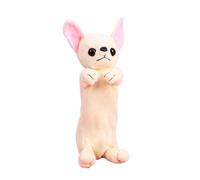 MEISH Dog Shape Pencil Pen Bags 3D Plush Animal Pencil Case Stationery Storage Organizer for School Stationery Supplies (White)