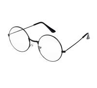 MEISH Fancy Dress Round Glasses Halloween Black Frame Glasses Retro Wizard Glasses Metal Nerd Glasses Party Cosplay Props for Kids Adults Halloween Costume Accessories