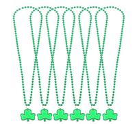MEISH Green Shamrock Beads Necklaces St Patrick's Day Necklace Clover Shape Plastic Bead Necklaces for St Patrick's Day Decoration Party Supplies (6)