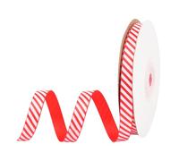 MEISH Peppermint Stripe Ribbon - 25 Yards, 1cm Wide, Red & White, Striped Fabric, Christmas Party Decorations, DIY Crafts & Gift Wrapping