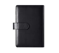 MEISH PU Leather A6 Budget Binder Cover Refillable 6 Ring Budget Binder Loose Leaf Notebook Personal Planner for Home Office (Black)