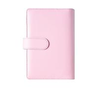 MEISH PU Leather A6 Budget Binder Cover Refillable 6 Ring Budget Binder Loose Leaf Notebook Personal Planner for Home Office (Pink)