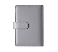 MEISH PU Leather A6 Budget Binder Cover Refillable 6 Ring Budget Binder Loose Leaf Notebook Personal Planner for Home Office (Grey)