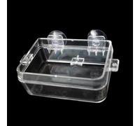 MEISH Reptile Feeder Dish Reptile Anti-escape Bowls Transparent Reptile Water Bowl with Suction Cup for Tortoise Gecko Snakes
