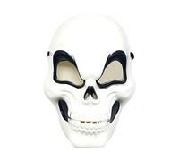 MEISH White Skeleton Skull Mask, Scary Horror Halloween Costume Accessory, Creepy Fancy Dress Prop for Cosplay Haunted House Party