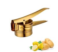 Meisha Potato Ricer - Stainless Steel Manual Masher for Potatoes, Fruits, Vegetables, Yams, Squash, Baby Food and More - Gold/851 (Color : Gold)