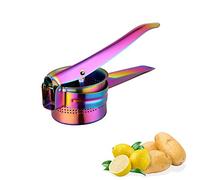 Meisha Potato Ricer - Stainless Steel Manual Masher for Potatoes, Fruits, Vegetables, Yams, Squash, Baby Food and More - Gold/851 (Color : Rainbow)