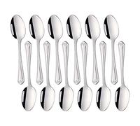 Meisha Teaspoons, Stainless Steel Jesmond Cutlery Tea Spooon, Mirror Polishing Spoon Set for Tea, Coffee, Dessert - Silver (Pack of 12)