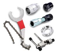 MEISHANG Bicycle Cassette Removal Tool, Crank Chain Axle Disassembly Tool, Bottom Bracket Crank Puller, Bicycle Cassette Tool, Chain Whip Bicycle Tool Set