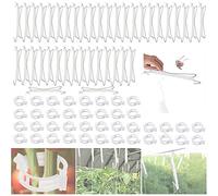 MEISHANG Tomato Hooks, Tomato Hooks with Cord, 40 Pieces Tomato Hooks with 40 Practical Plant Support Clips, Vegetable Hooks, Tomato Hooks, Tomato Hooks Metal, Tomato Hook Set for Hanging Tomatoes and