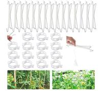 MEISHANG Tomato Hooks with Cord, 15 Pieces Tomato Hooks with 15 Practical Plant Support Clip, Tomato Hooks, Vegetable Hooks, Tomato Hooks, Metal Tomato Hooks, Set for Hanging Tomatoes and Cucumbers