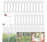MEISHANG Tomato Hooks with Cord, Pack of 50 (25 Metal Tomato Hooks & 25 White Buckles), Rust Resistant, Ideal for Hanging Tomatoes, Cucumbers, Eggplants & More