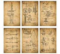 Meishe Art Antique Engineer Design Draft Basic Structure Construction of Schematic Diagram Poster Print Mechanical Blueprint Structural Drawing Illustration Wall Decor(20cm x 30cm)