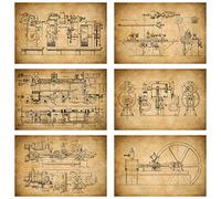 Meishe Art Mechanical Blueprint Structural Drawing Illustration Antique Poster Print Engineer Design Draft Basic Structure Construction of Schematic Diagram Wall Decor(20cm x 30cm)