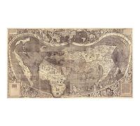 Meishe Art Poster Print Antique Waldseemuller World Map 1507 of Globe Retro Vintage Historical Atlas Club Office Home Wall Decor(56cm x 100cm)