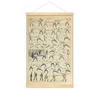 Meishe Art Poster Print Fleuret Competition Sport Fencing Positions Sporting Collection Identification Reference Sports Event Vintage Chart Framed Wall Decor