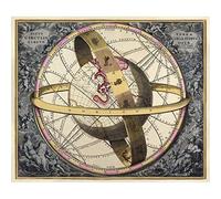 Meishe Art Poster Print Retro Vintage Celestial Map Earth Orbits Antique Astronomy Astronomical Science Historical Globe Atlas Club Office Home Wall Decor(50cm x 60cm)