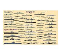 Meishe Art Poster Print US Navy Battleship USA Warship United States of America WW2 Military Collection Home Office Wall Decor (35cm x 56cm)