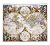 Meishe Art Vintage Old World Map Poster Print Wall Art Picture Nautical Sailing Ship Map Home Decor