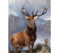 Meishe Poster Canvas Print Wall Art Elk the Monarch of the Glen by Landseer Famous Oil Painting Reproduction Classic Fine Artwork for Living Room Bedroom (15.75'' x 19.69'')