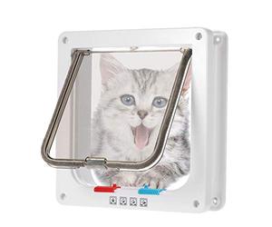 MEISISLEY Cat Flaps For Upvc Door Cat Flaps For Wooden Doors Cat Flap Microchip Activated Dog Flaps Large Cat Mate Cat Flap white,M