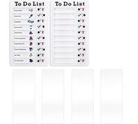 MEISO 2 Pack To Do List Checklist Board, Chore Chart for Adults, Removable Reusable Plastic Checklist for Motorhomes, with 4 Sheets of White Cardboard for Home, Travel