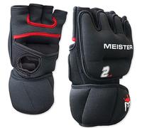 Meister 2 Pound Neoprene Weighted Gloves for Cardio & Heavy Hands (Pair) - 2lb x 2 - Black/Red