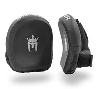 Meister 3D Armor Padded Target Mitts - Curved Micro Focus Pads for Boxing & MMA - Black