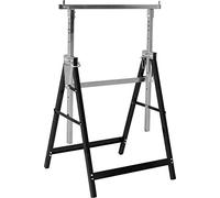 Meister 5258110 Metal Trestle 200 kg - Foldable - Variable Working Height from 800-1300 mm - 7-Level Height Adjustment - with Locking Hook/Metal Axle Stand/Telescopic Work Stand/Scaffolding
