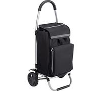 Meister 54L Foldable Shopping Trolley with Cooling Compartment, Black, Aluminium Frame, 20kg Capacity, 2 Swivel Wheels