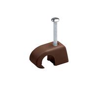 Meister Express 4-7 mm-brown-50 Pieces in a Practical Set-for Fixing incl. pre-Assembled Adhesive Clips/Cable Nail Clamps / 7454000, Brown, 4-7 mm (50 Stück)
