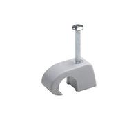 Meister 7454120 Express Grey-Pack of 100 in Practical Set-for Fixing Includes Pre-Assembled Adhesive Cable Clips/Nail Clamps, Gray, 7-11 mm (100 Stück)