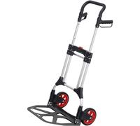 Meister 8985710 Hand Truck 200 kg Load Capacity Foldable with Wheels Triple Height Adjustable Handle Large Loading Area with Solid Rubber Tread Aluminium Hand Truck