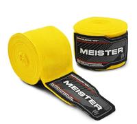 Meister Adult 180" Semi-Elastic Hand Wraps for MMA & Boxing (Pair) - Yellow