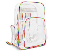 Meister All-Access Clear Backpack - Meets School & Event Security Bag Requirements - Rainbow