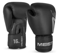 Meister [CRITICAL] Boxing Gloves - Ergonomic High-Density Training Gloves - Matte Black - 16 Ounce