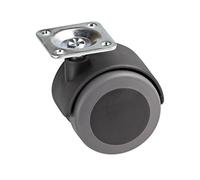 Meister Double Roller Wheel ✓ 38 x 38 mm ✓ TPR Wheels ✓ Soft Tread ✓Friction Bearings | Transport Wheel | Furniture Wheel | Container Wheel | Parquet Wheel, 800310