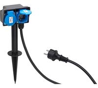 Meister Double Socket-Outlet with Ground Spike, 1.4 m, IP44, Blue, 7430950