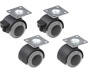 Meister Double Wheels Diameter 40 mm with Plate, Set of 4, 804300