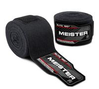Meister ELITE 180" Adult Hand Wraps for MMA & Boxing (Pair) - Black