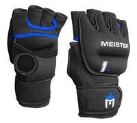 Meister Elite 1lb Neoprene Weighted Gloves for Cardio & Heavy Hands (Pair) - 1lb x 2 - Black/Blue