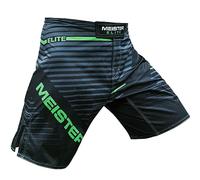 Meister Elite Flex Fighter Board Shorts for MMA Training and Gym Workouts - Livewire Green - Large (34-35)